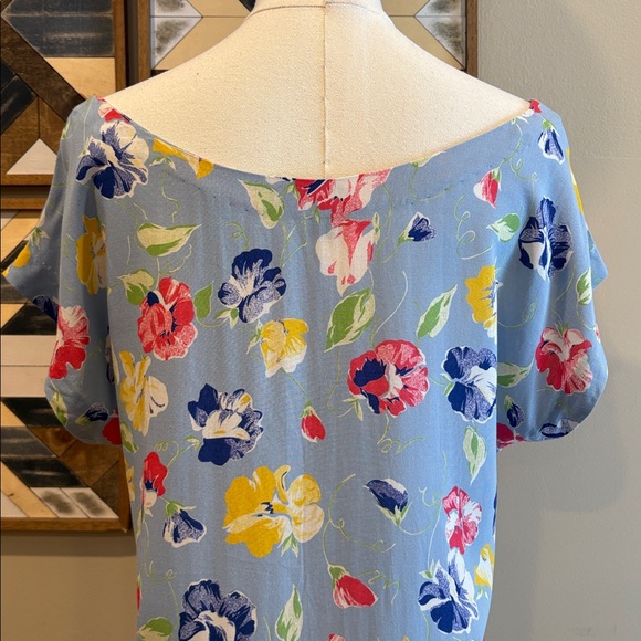 Vintage Ralph Lauren Blue Floral Blouse size 6 - Picture 7 of 12